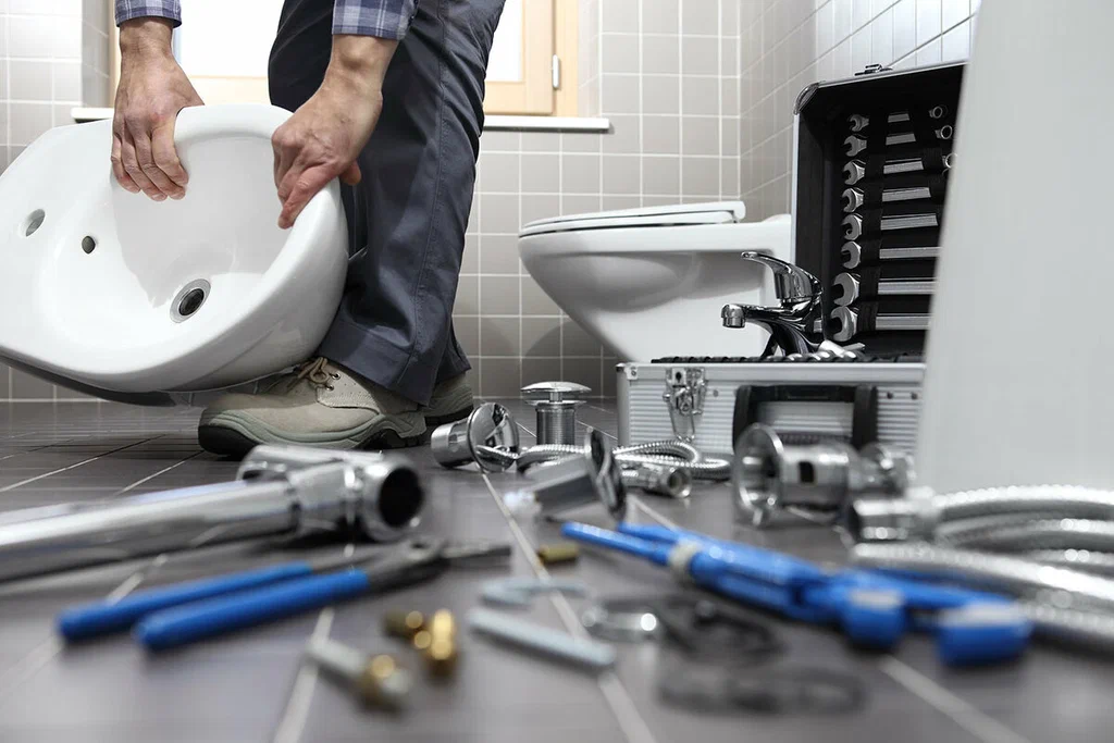 Plumbing tools prepared for a bathroom repair in Brighton